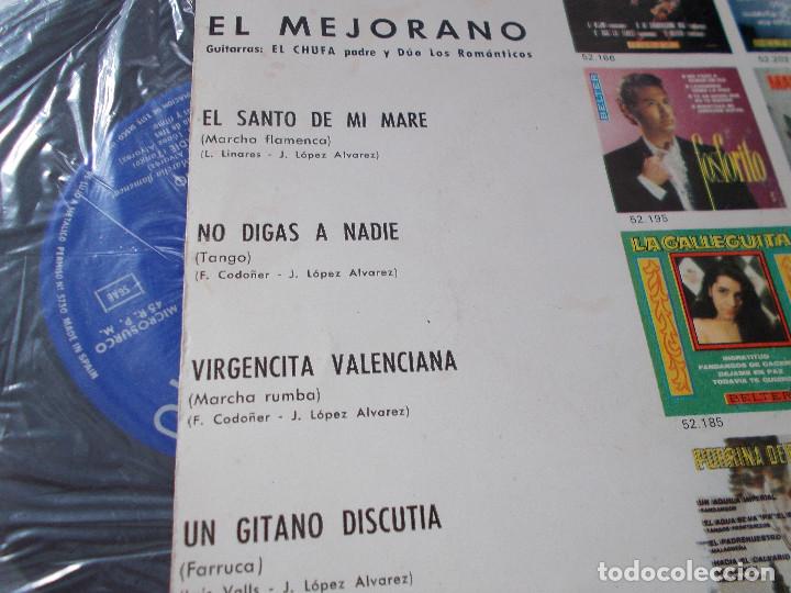 Discos de vinilo: EL MEJORANO. EL SANTO DE MI MARE. - Foto 2