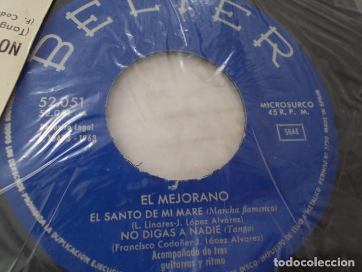 Discos de vinilo: EL MEJORANO. EL SANTO DE MI MARE. - Foto 3
