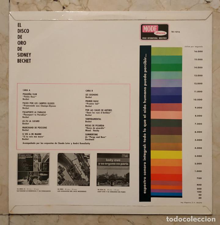 Discos de vinilo: LP EL DISCO DE ORO DE SIDNEY BECHET - MODE DISCOS 1966 - Foto 2