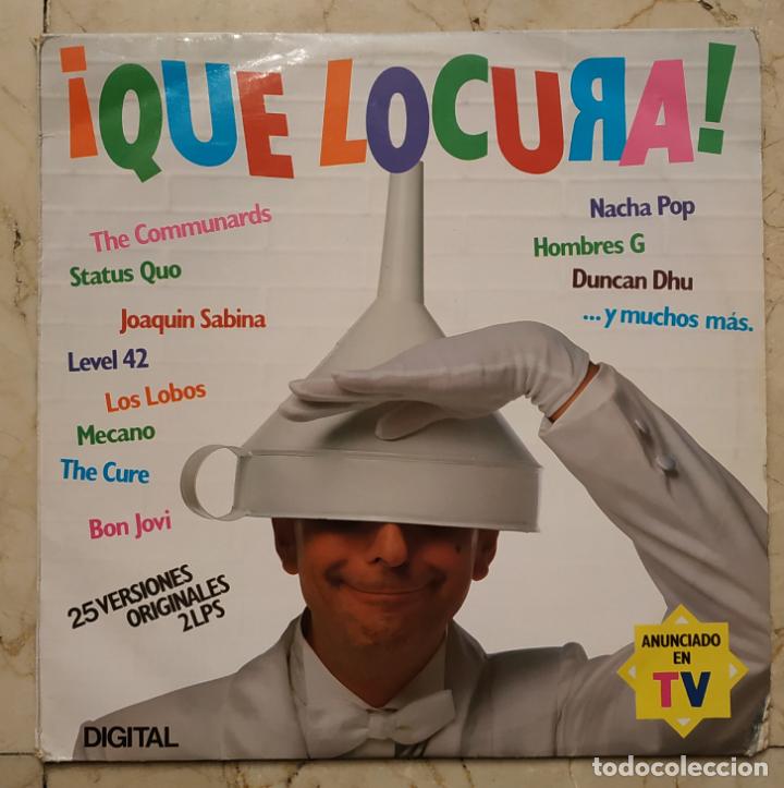 Discos de vinilo: LP &iexcl;QU&Eacute; LOCURA! - THE COMMUNARDS-THE CURE-MECANO.... - POLYGRAM 1987 - DOBLE LP.