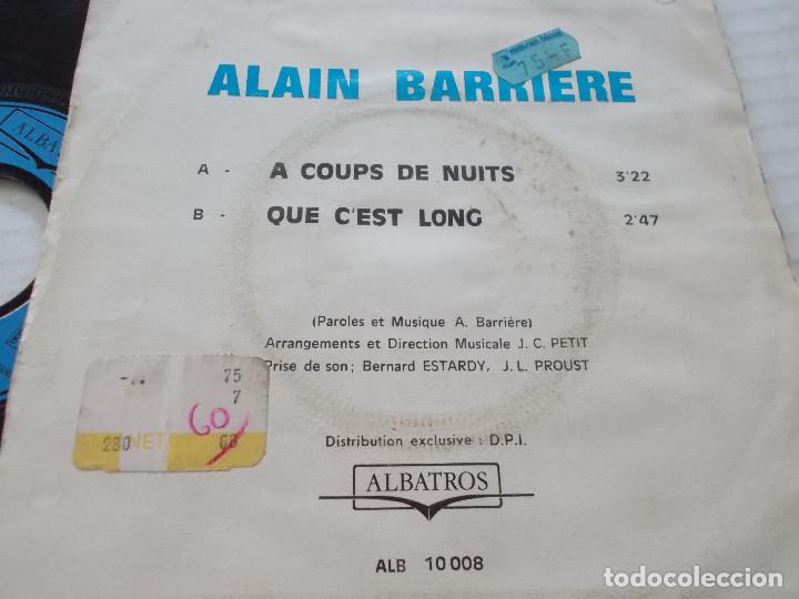 Discos de vinilo: ALAIN BARRIERE, A COUPS DE NUITS. QUE C&acute;EST LONG - Foto 2