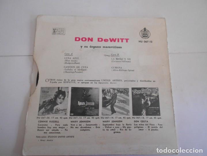 Discos de vinilo: DON DEWITT-EP LUNA AZUL +3 - Foto 2