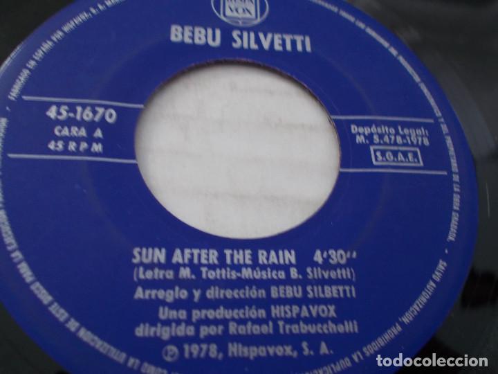 Discos de vinilo: BEBU SILVETTI. SUN AFTER THE RAIN. ONE NOTE SAMBA - Foto 2