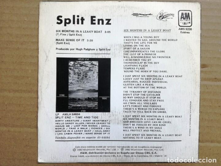 Discos de vinilo: SPLIT ENZ - SIX MONTHS IN A LEAKY BOAT / MAKE SENSE OF IT - SINGLE - Foto 2