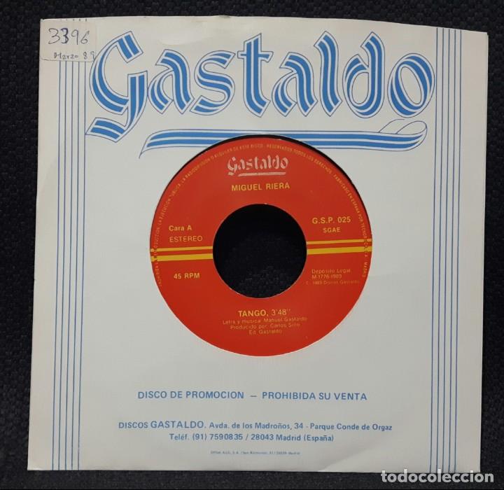 Discos de vinilo: MIGUEL RIERA - TANGO - SINGLE - PROMOCIONAL - 1989 - Foto 2