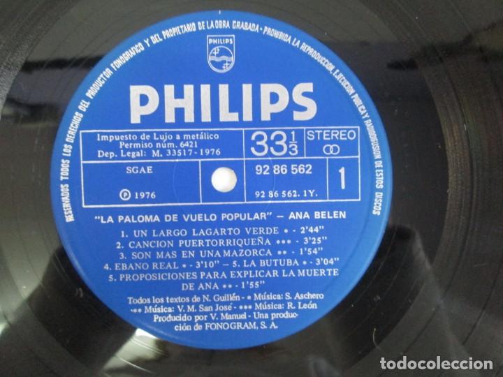 Discos de vinilo: ANA BELEN LA PALOMA DE VUELO POPULAR NICOLAS GUILLEN. LP VINILO. PHILIPS 1976. VER FOTOGRAFIAS - Foto 6 - 140881346