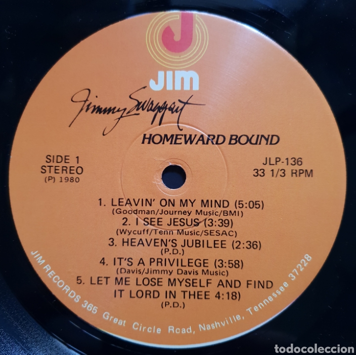 Discos de vinilo: LP JIMMY SWAGGART HOUNDWARD BOUND - Foto 3