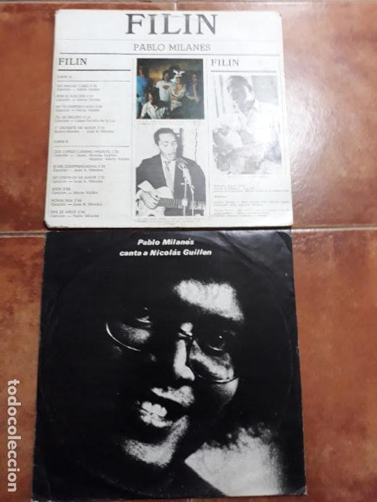 Disques de vinyle: Pablo milanes- filin/ canta a Nicol&aacute;s guillen- cuba arieto egrem- lote 2 lp