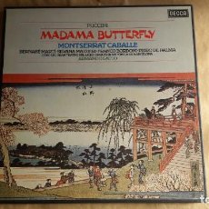 Discos de vinilo: PUCCINI: MADAMA BUTTEFLY. CABALLÉ, B.MARTÍ, A. GATTO (DIR). SINFÓNICA BARCELONA. BOX 3 LP. . Lote 141519938