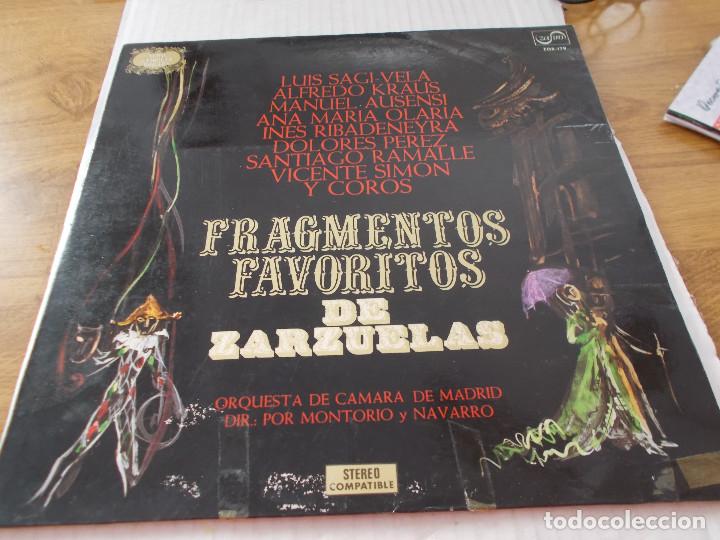 Discos de vinilo: FRAGMENTOS FAVORITOS DE ZARZUELAS