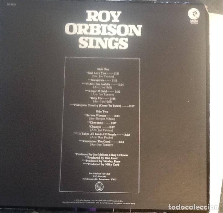 Discos de vinilo: ROY ORBISON, SINGS, ORIGINAL AMERICANO - Foto 2