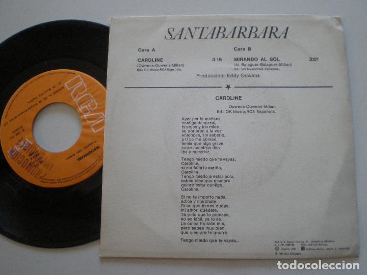 Discos de vinilo: SANTABARBARA - SINGLE PROMO 1980 - Foto 2