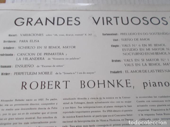 Discos de vinilo: GRANDES VIRTUOSOS, ROBERT BOHNKE. PIANO. - Foto 2
