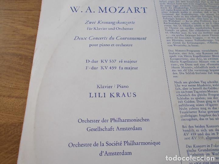 Discos de vinilo: MOZART. LILI KRAUS. - Foto 2