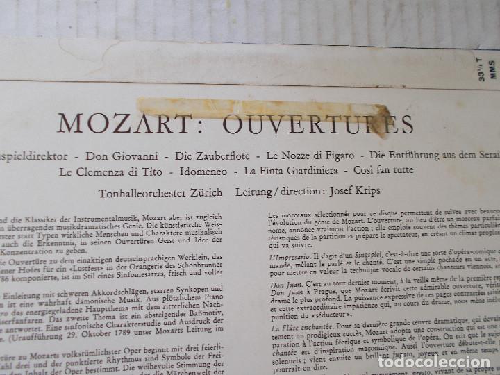 Discos de vinilo: MOZART OUVERTURES. JOSEF KRIPS - Foto 2