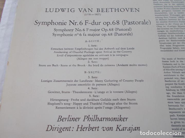 Discos de vinilo: BEETHOVEN PASTORALE. HERBERT VON KARAJAN - Foto 2