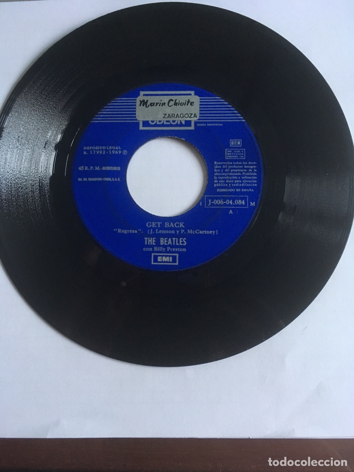 Discos de vinilo: GET BACK THE BEATLES EM&Iacute; ODEON A&Ntilde;O 1069 - Foto 3