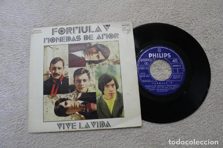 Discos de vinilo: SINGLE FORMULA V MONEDAS DE AMOR VIVE LA VIDA - Foto 1