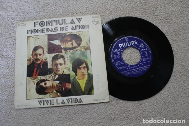 Discos de vinilo: SINGLE FORMULA V MONEDAS DE AMOR VIVE LA VIDA - Foto 2