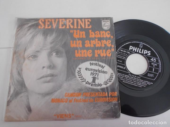 Discos de vinilo: SEVERINE-SINGLE UN BANC UN ARBRE UNE RUE - Foto 1