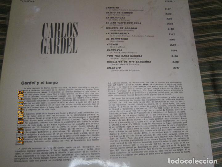 Discos de vinilo: CARLOS GARDEL - CARLOS GARDEL LP - EDICION ESPAÑOLA - RCA RECORDS 1969 - STEREO - MUY NUEVO (5) - Foto 2 - 142711902