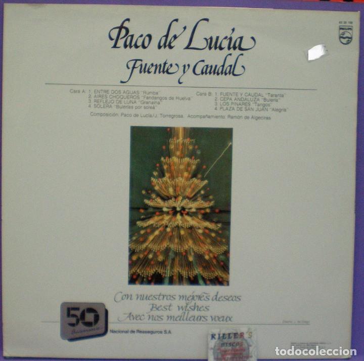Discos de vinilo: Paco de Luc&iacute;a - Fuente y Caudal - LP . Rareza. Edici&oacute;n 50 aniversario Nacional de Reaseguros. 1988 - Foto 2