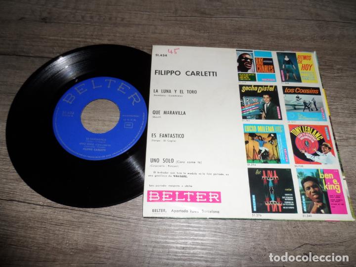 Discos de vinilo: FILIPPO CARLETTI - LA LUNA Y EL TORO +3 - Foto 2