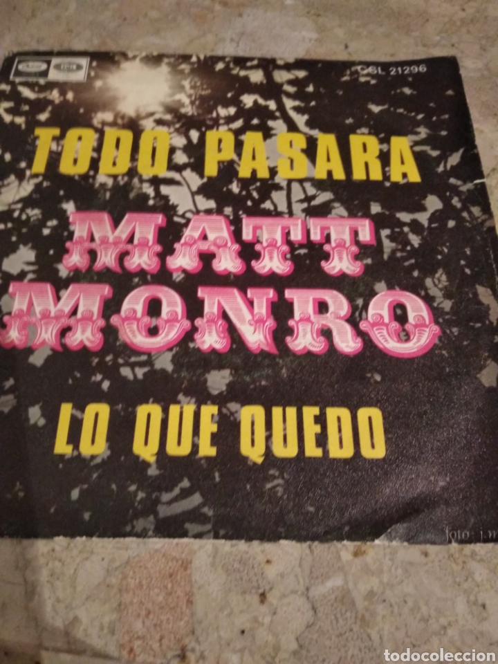 Discos de vinilo: Matt Monro. Todo pasara. Lo que quedo - Foto 1