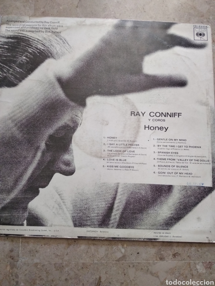 Discos de vinilo: Ray Conniff. Honey - Foto 2