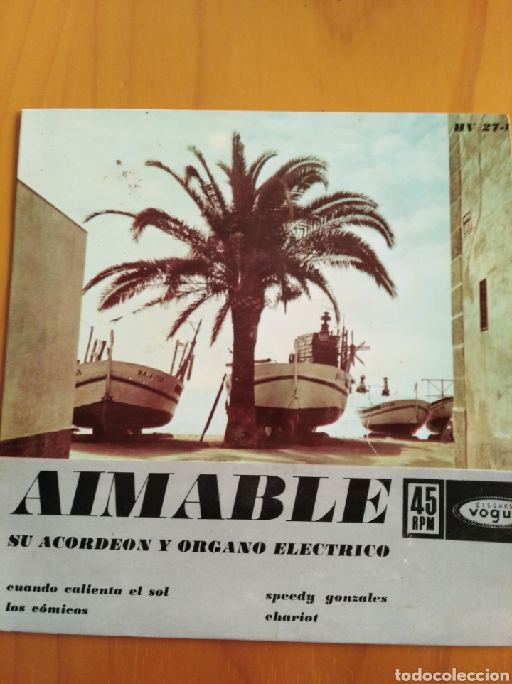 Discos de vinilo: Disco de 45 r. P. M. AIMABLE caratula cortada 2 mm - Foto 1