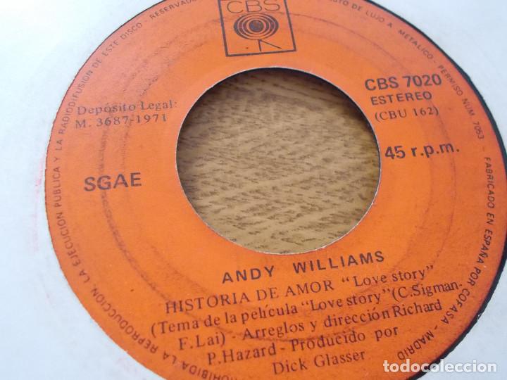 Discos de vinilo: ANDY WILLIANS. HISTORIA DE AMOR. ALGO. - Foto 2