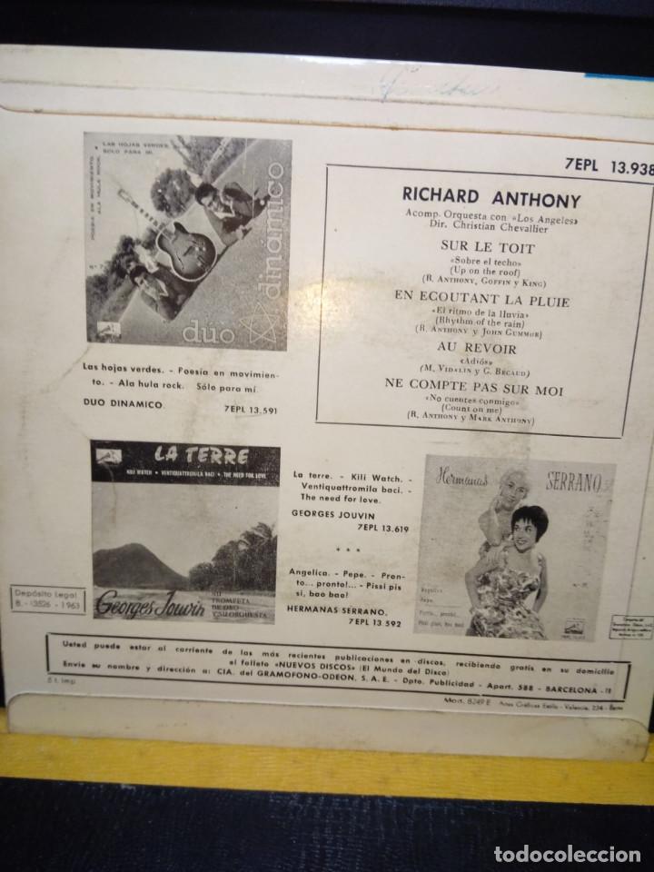 Discos de vinilo: EP RICHARD ANTHONY : SUR LE TOIT - Foto 2