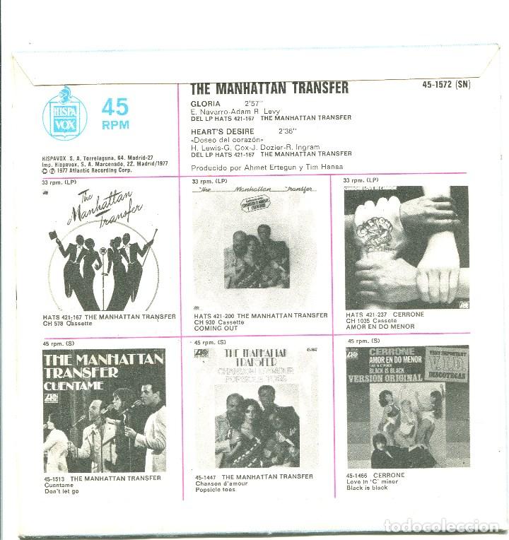 Discos de vinilo: Manhattan transfer. Gloria. Atlantic 1977. sp - Foto 2