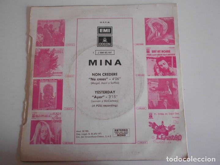 Discos de vinilo: MINA-SINGLE NON CREDERE - Foto 2