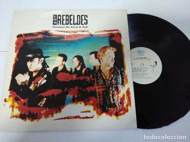 Discos de vinilo: VINILO-LP/LOS REBELDES/TIEMPO DE ROCK & ROLL. - Foto 2