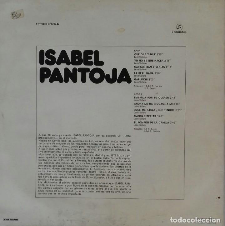 Discos de vinilo: LP de Isabel Pantoja - Foto 2