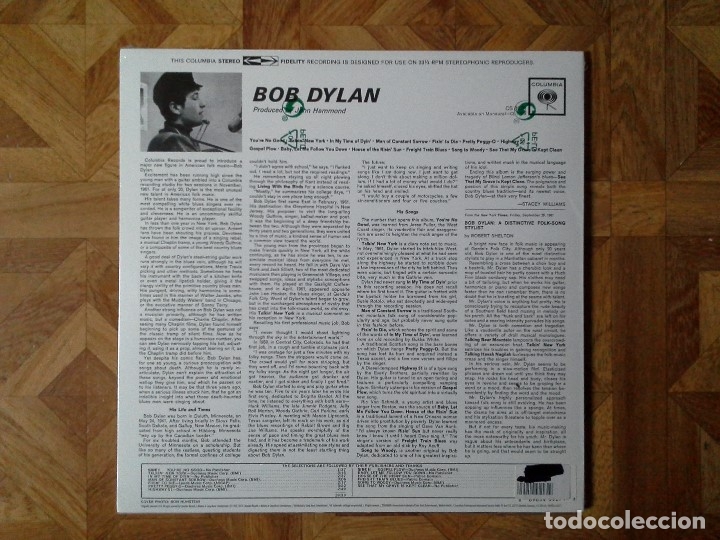 Discos de vinilo: BOB DYLAN - IDEM - REEDICI&Oacute;N 1&ordm; LP 1962 - PRECINTADO - Foto 2