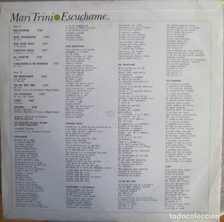 Discos de vinilo: MARI TRINI: ESC&Uacute;CHAME... - Foto 2