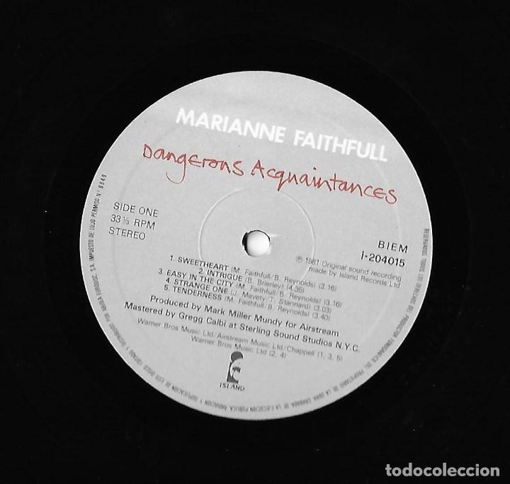 Discos de vinilo: MARIANNE FAITHFULL: DANGEROUS ACQUAINTANCES. - Foto 3