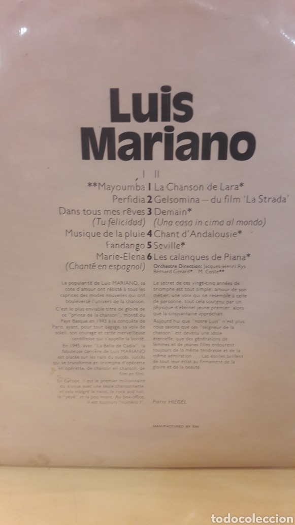 Discos de vinilo: Luus Mariano Mfp 5133 Emi - Foto 2