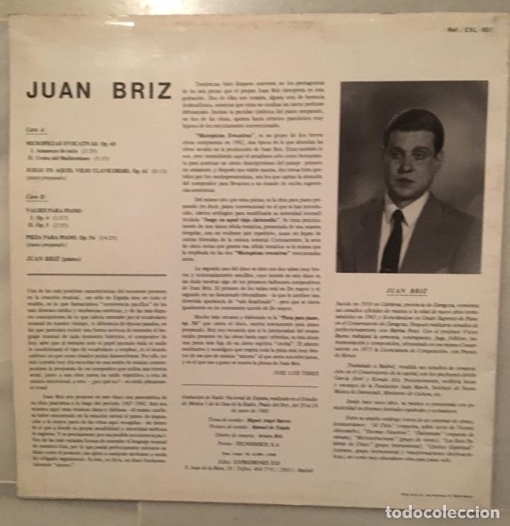 Discos de vinilo: Juan Briz - Micropiezas evocativas - Foto 2