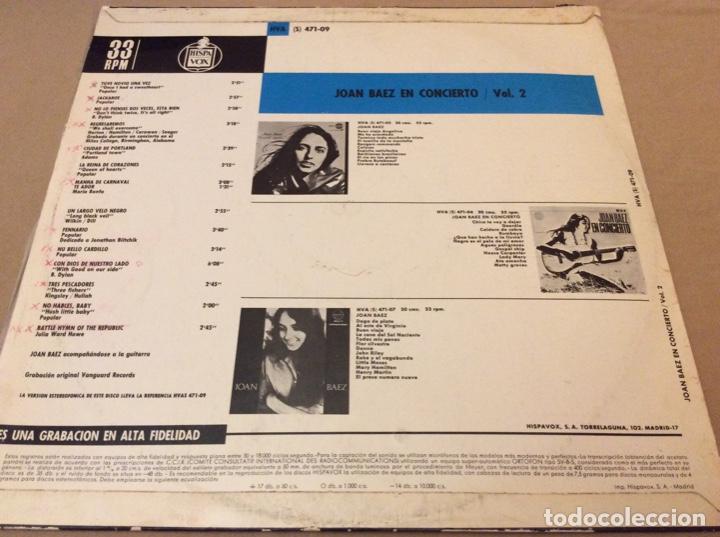 Discos de vinilo: JOAN BAEZ - EN CONCIERTO VOL. 2 - Foto 2