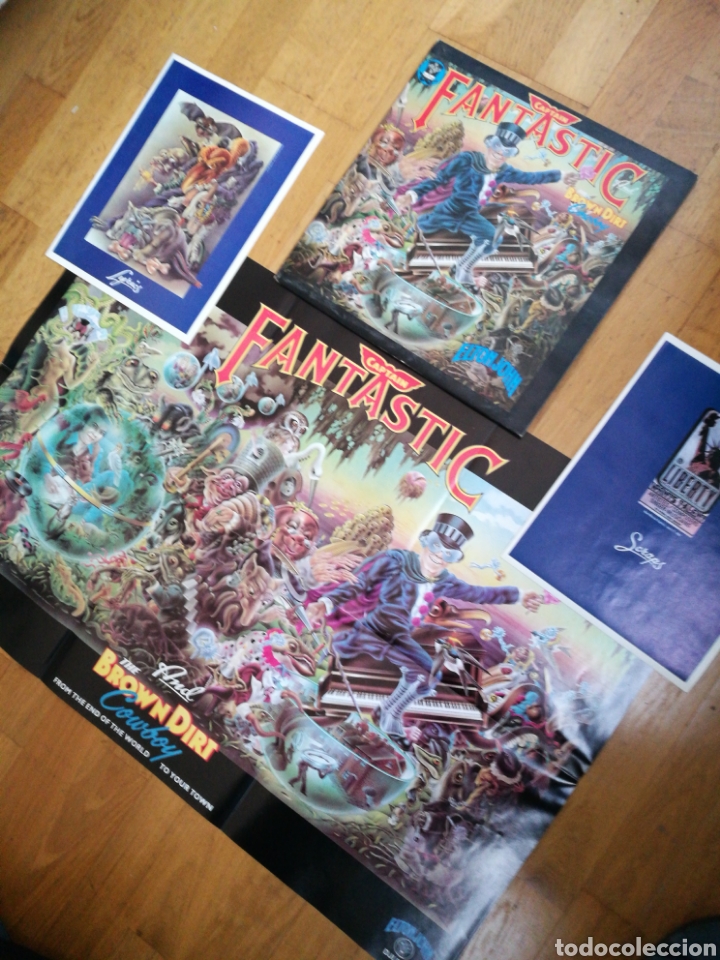 Discos de vinilo: ELTON JOHN - CAPTAIN FANTASTIC 1a Ed .1975 DOBLE CARPETA+2LIBRETOS 16pag+POSTER.BUEN ESTADO.