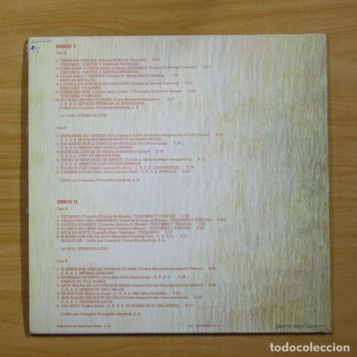 Discos de vinilo: VARIOS - SAMBAS - 2 LP - Foto 2