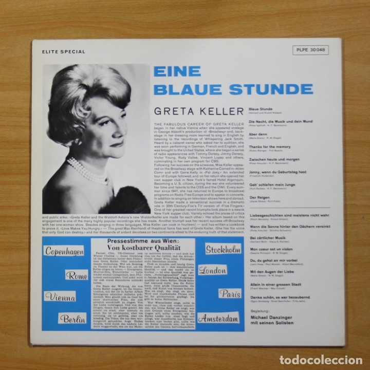 Discos de vinilo: GRETA KELLER - EINE BLAUE STUNDE - LP - Foto 2