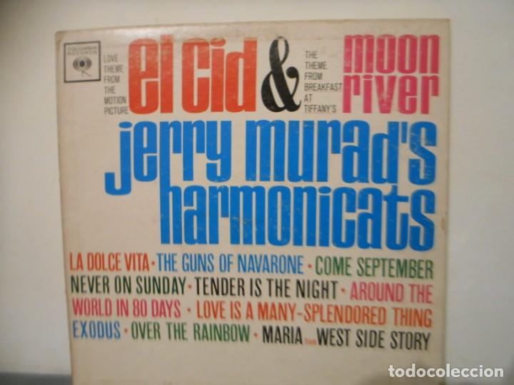 Discos de vinilo: JERRY MURADS HARMONICATS - EL CID & MOON RIVER - Foto 1