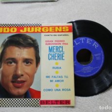 Discos de vinilo: UDO JURGENS MERCI CHERIE EUROVISION 1966 SINGLE VINYL MADE IN SPAIN 1966. Lote 144595570