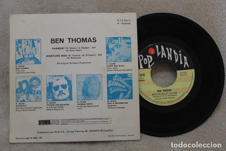 Discos de vinilo: BEN THOMAS HARMONY SINGLE VINYL MADE IN SPAIN 1972 - Foto 2