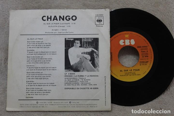 Discos de vinilo: CHANGO AL QUE LE PIQUE SINGLE VINYL MADE IN SPAIN 1978 - Foto 2