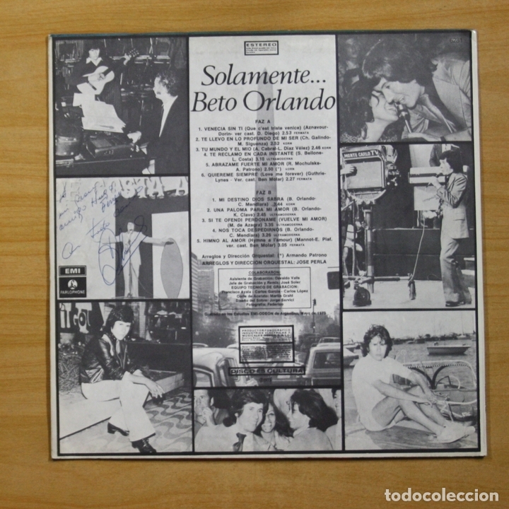 Discos de vinilo: BETO ORLANDO - SOLAMENTE - LP - Foto 2